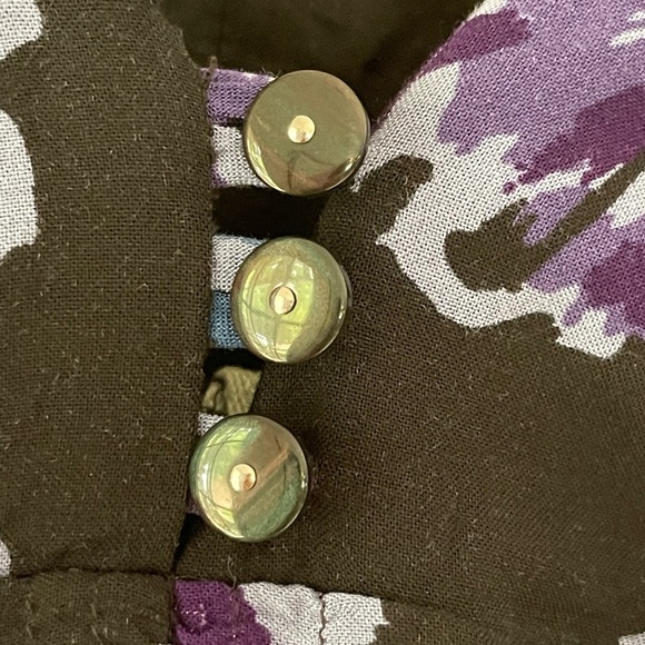 Free People Purple and Black Floral Ruched Tulle Cocktail Mini Dress size 4 EUC - Picture 2 of 9